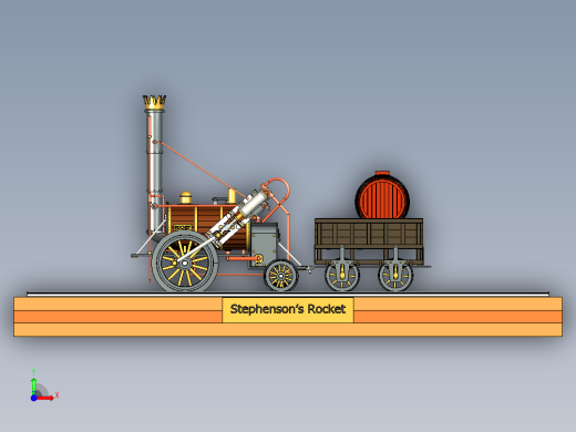 火车机车列车stephenson-s-rocket-58311-模型格式为 stp前视缩略图