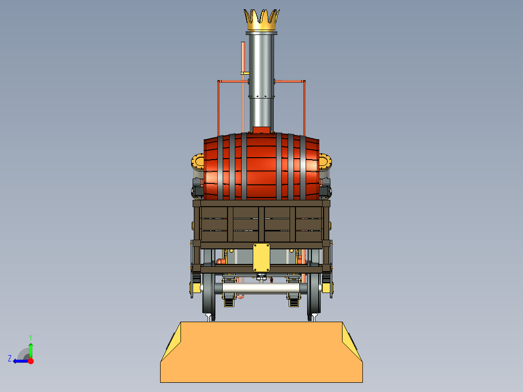 火车机车列车stephenson-s-rocket-58311-模型格式为 stp右视图
