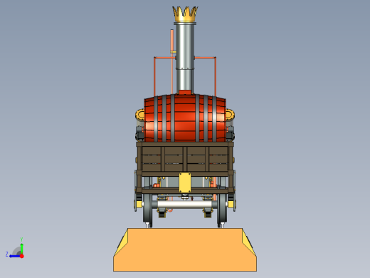 火车机车列车stephenson-s-rocket-58311-模型格式为 stp右视缩略图