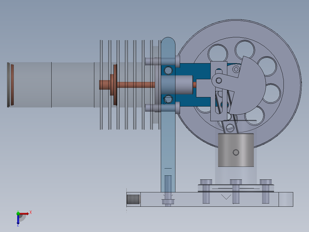 斯特林发动机结构设计 249676俯视图