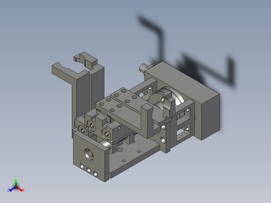 7寸9寸中间取料机械手夹料组件主视图