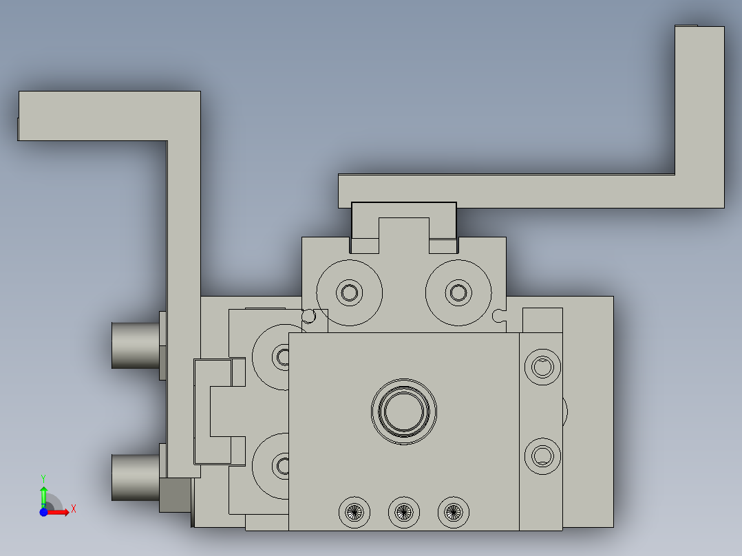 7寸9寸中间取料机械手夹料组件前视图