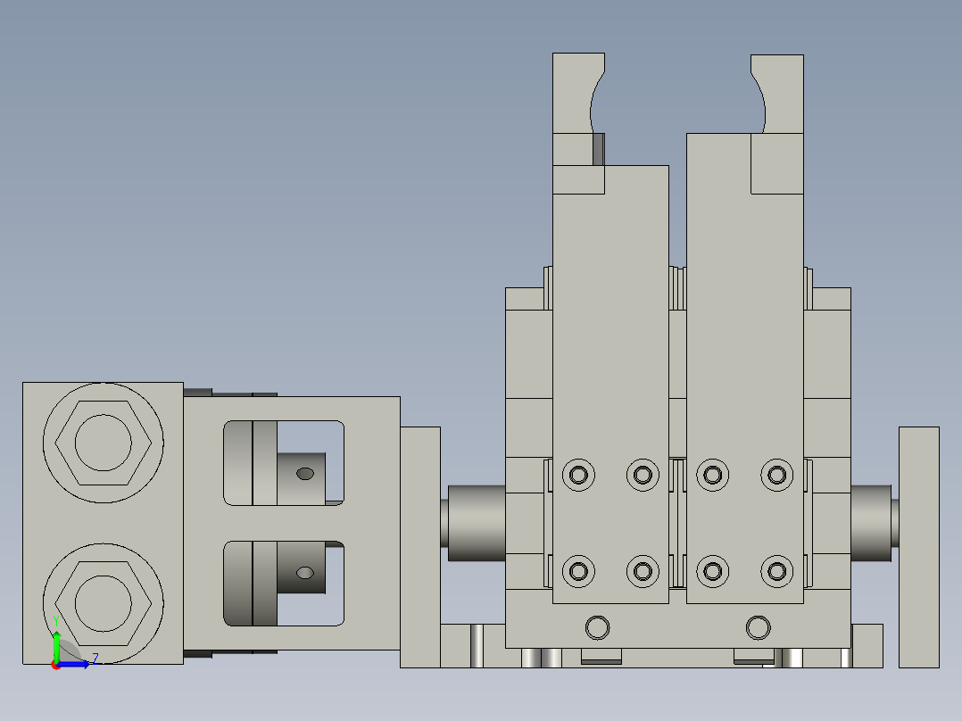7寸9寸中间取料机械手夹料组件左视图