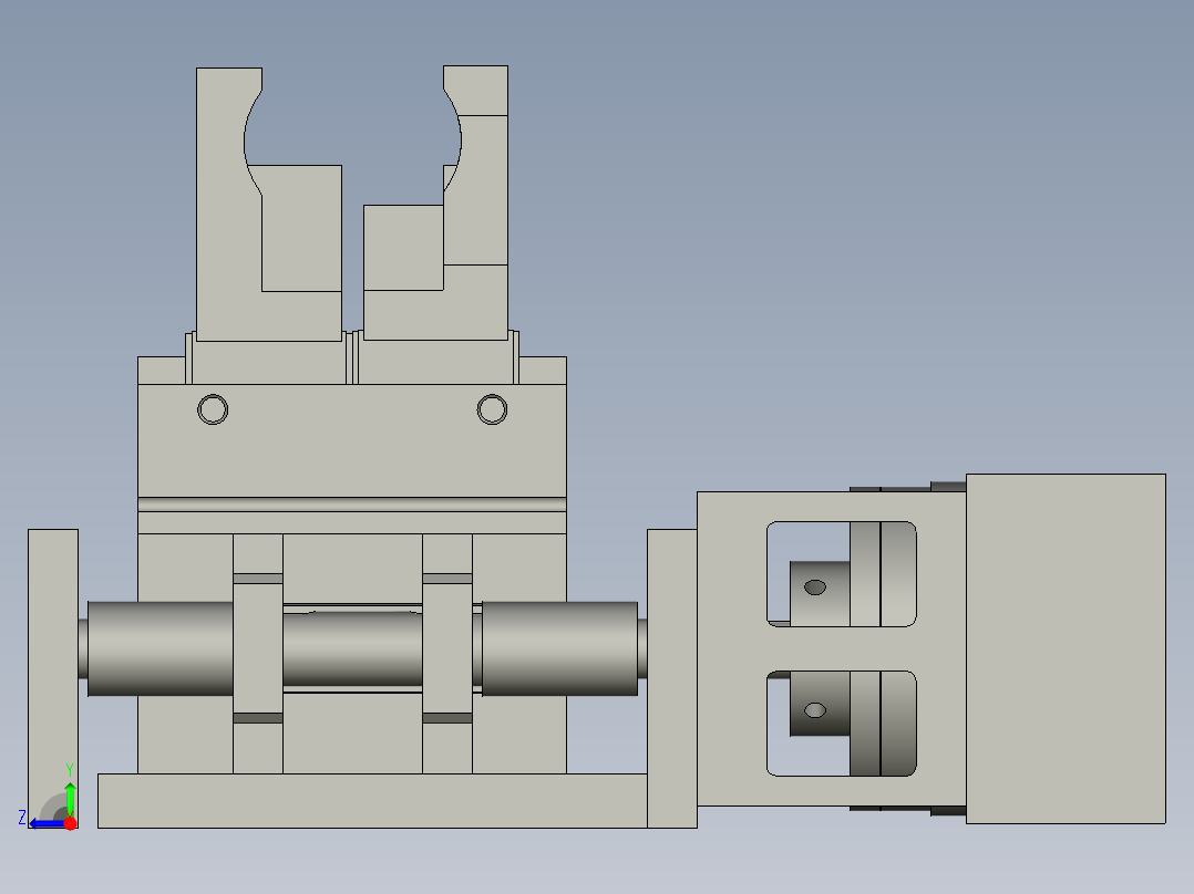 7寸9寸中间取料机械手夹料组件右视图