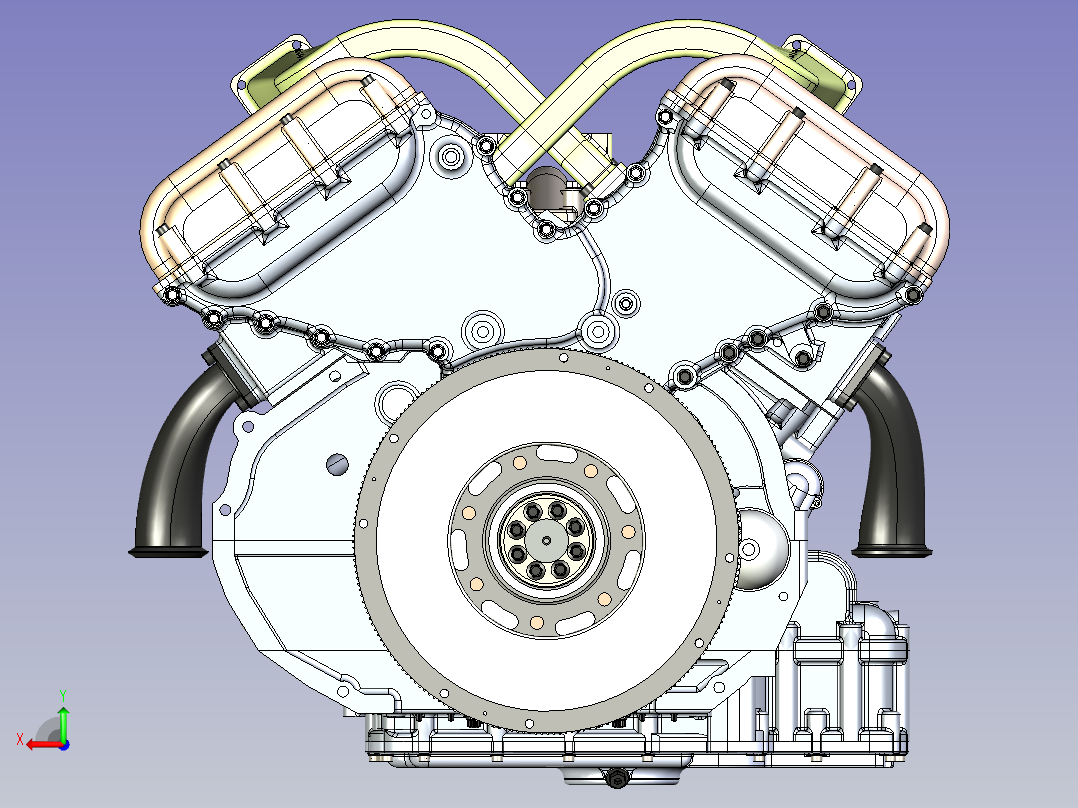 大众W12发动机后视图