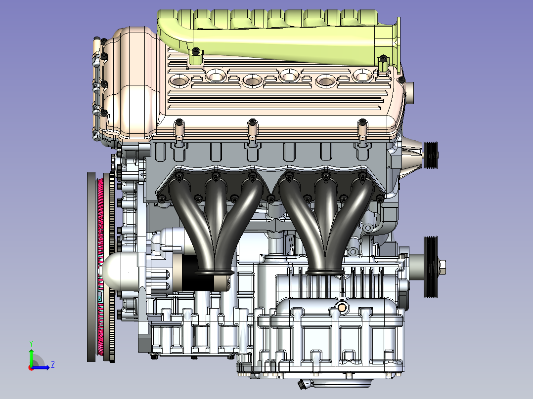 大众W12发动机左视图