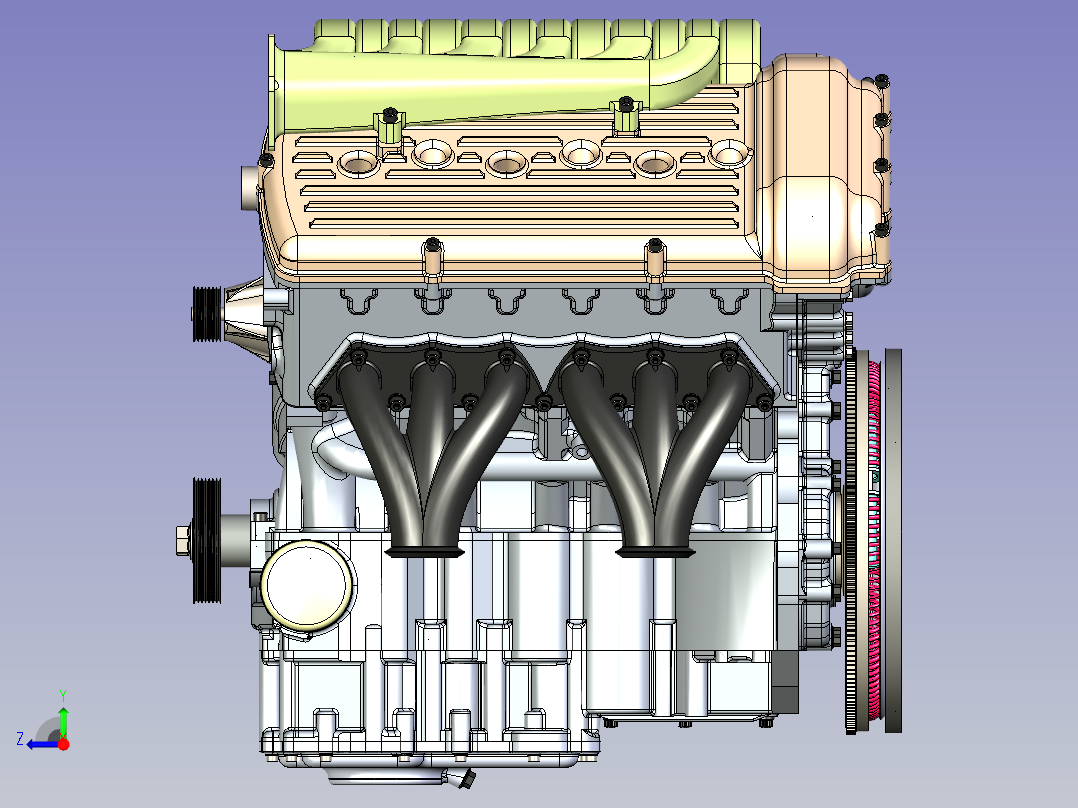大众W12发动机右视图