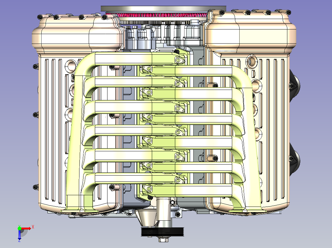 大众W12发动机俯视图