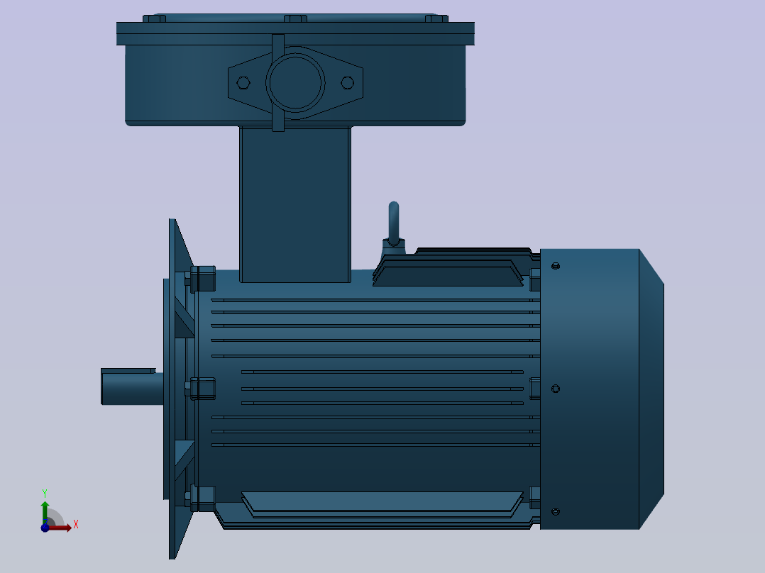 三相异步电动机YBX3-80M-(2.4.6.8)-B5安装右视图