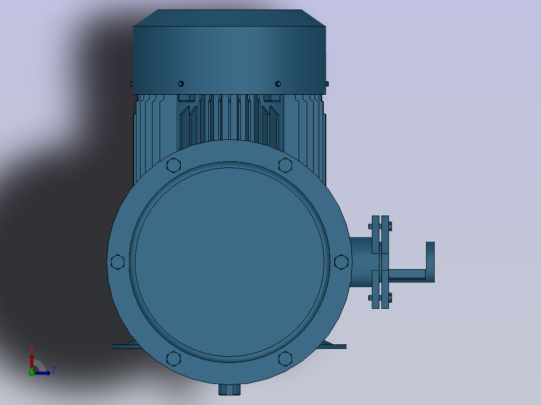 三相异步电动机YBX3-80M-(2.4.6.8)-B5安装俯视图