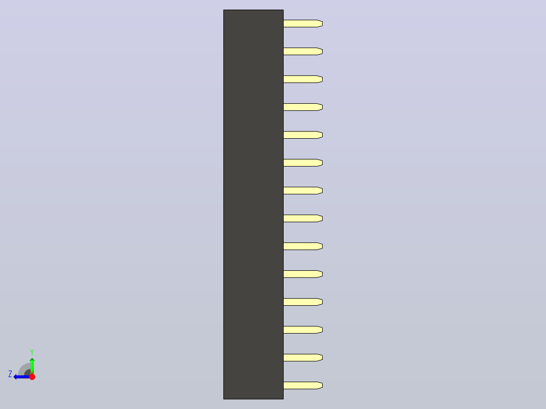 母针头Female_Header_1x14_P2.0_H4.3_straight.step右视图