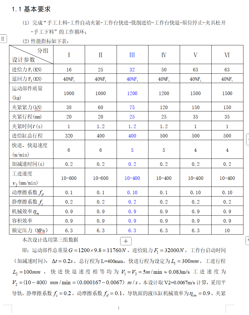成型铣刀铣床液压系统（F=32KN）（CAD+说明书）