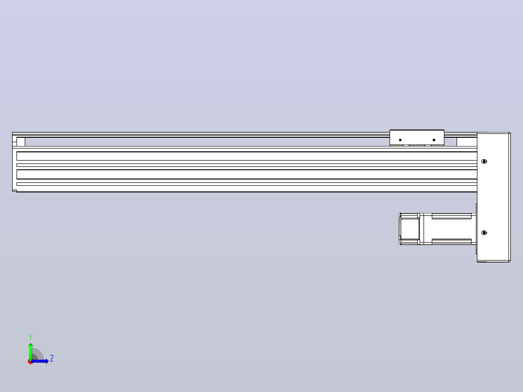 日规模组半封闭丝杆TPA-HNR-65S-1610C-L400-MP-C-P20-N3左视图