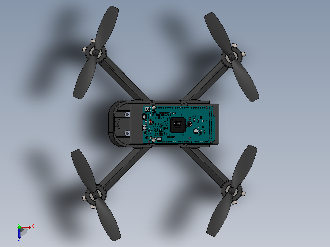 无人机3D模型俯视图