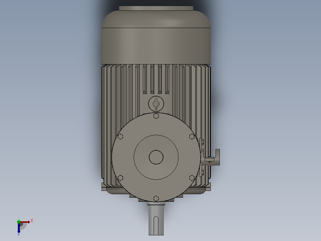 YB3-200L2-6防爆电动机模型俯视图
