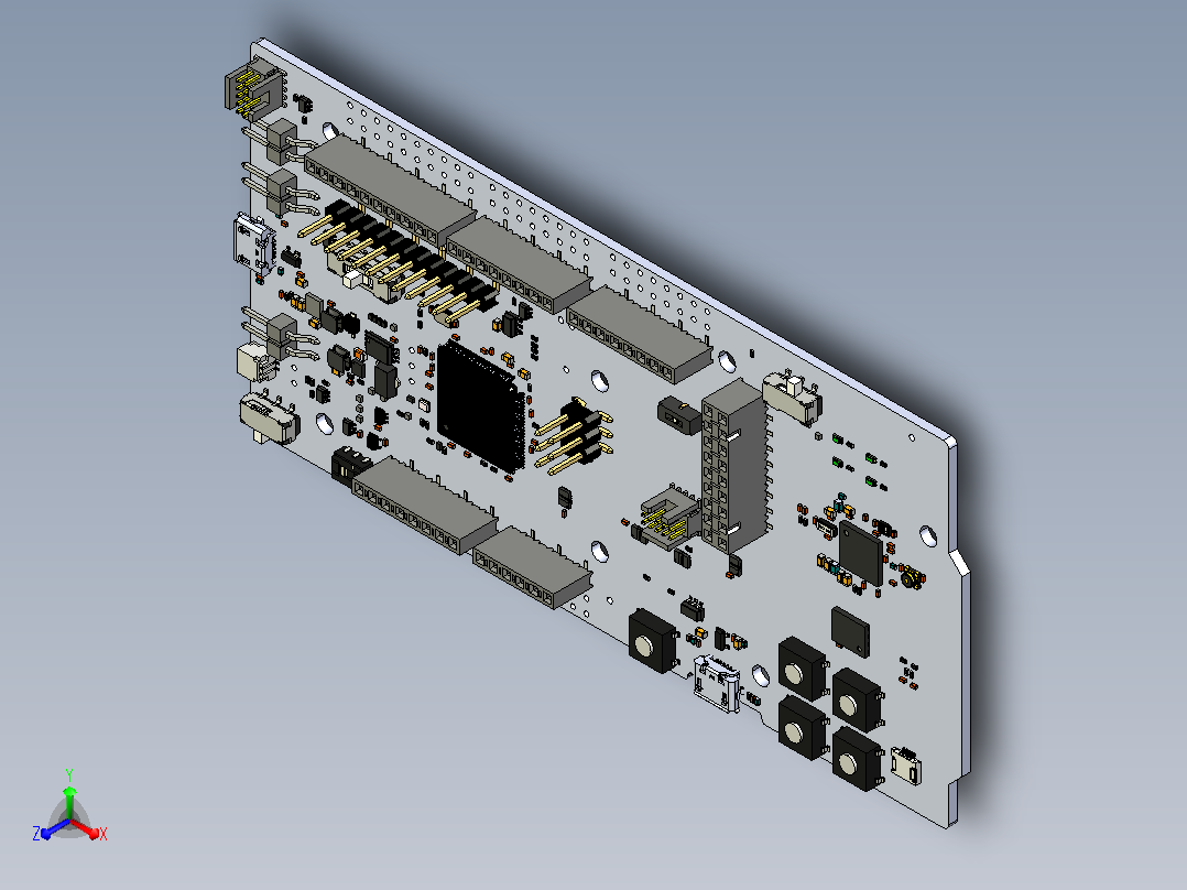 半导体nRF52840蓝牙5.0原型开发板正等轴测图