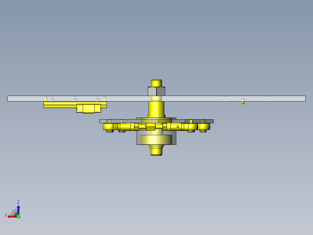基于带导杆气缸的定心机构后视图