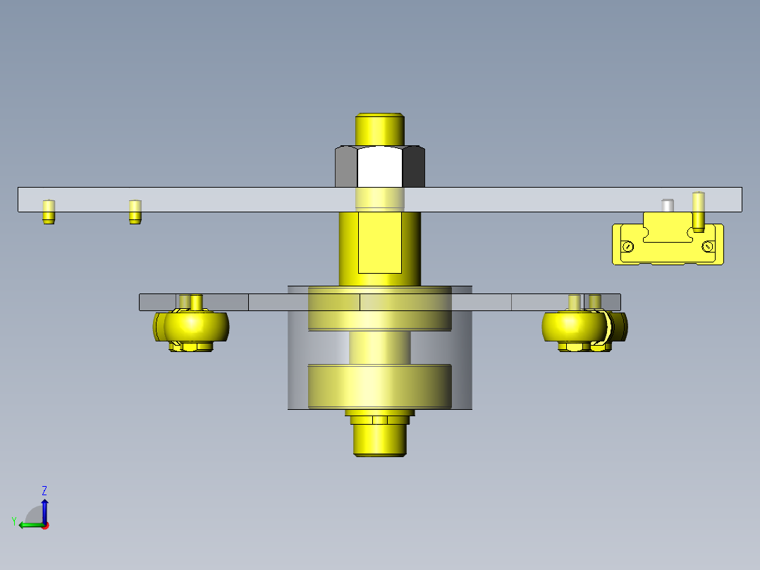 基于带导杆气缸的定心机构左视图