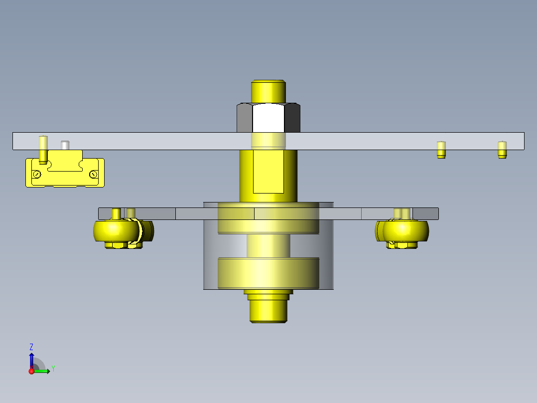 基于带导杆气缸的定心机构右视图