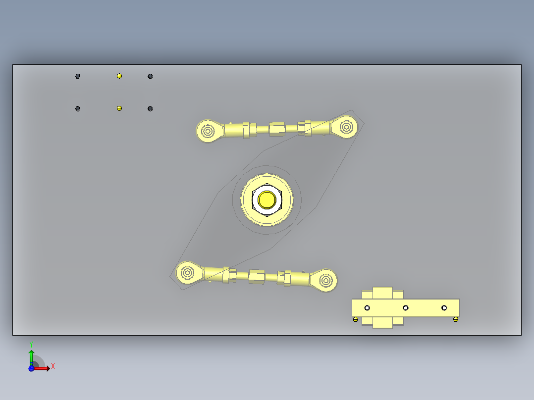 基于带导杆气缸的定心机构俯视图