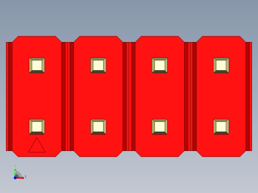 彩色公头100mil（2.54mm）系列-DS1021_red_2x04p_100mil_Type43_rev1.0前视缩略图