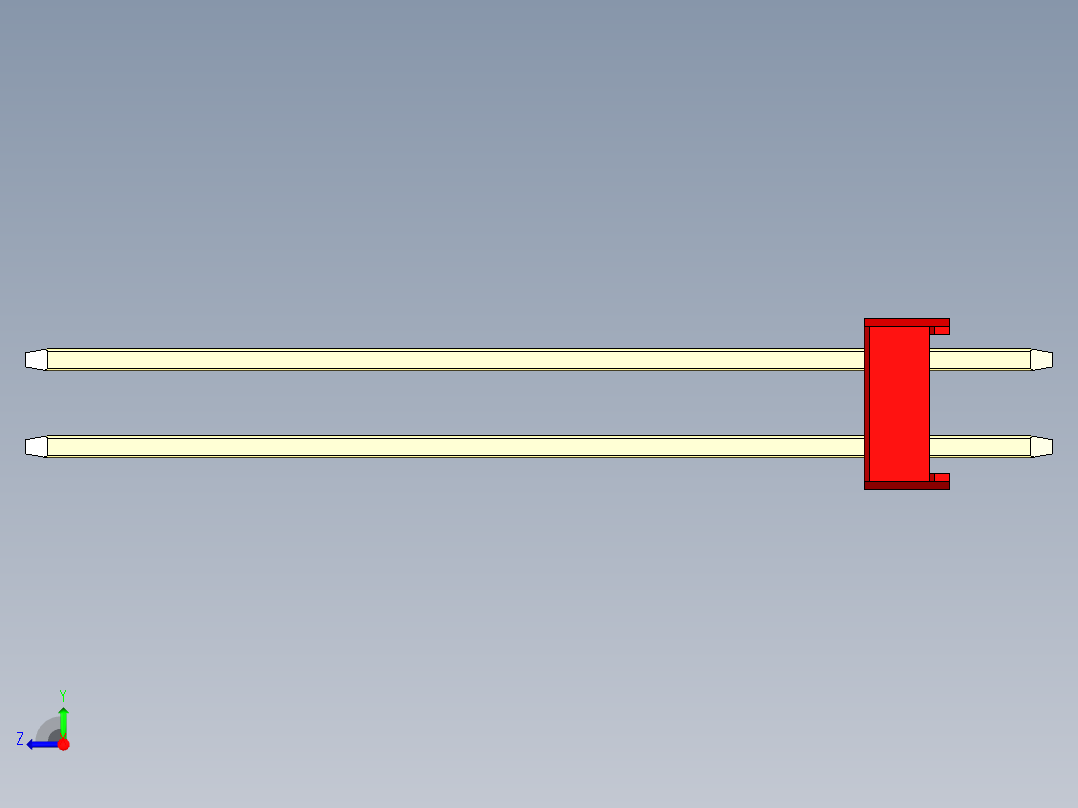 彩色公头100mil（2.54mm）系列-DS1021_red_2x04p_100mil_Type43_rev1.0右视图