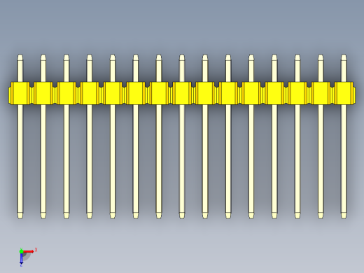 彩色公头100mil（2.54mm）系列-DS1021_yellow_2x15p_100mil_Type5_rev1.0俯视缩略图