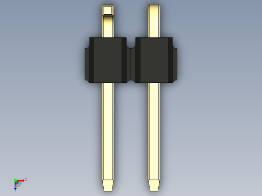 彩色公排针 100mil 2.54mm 系列-DS1022_black_02p_100mil_Type_SMT_R1_rev1.0俯视缩略图