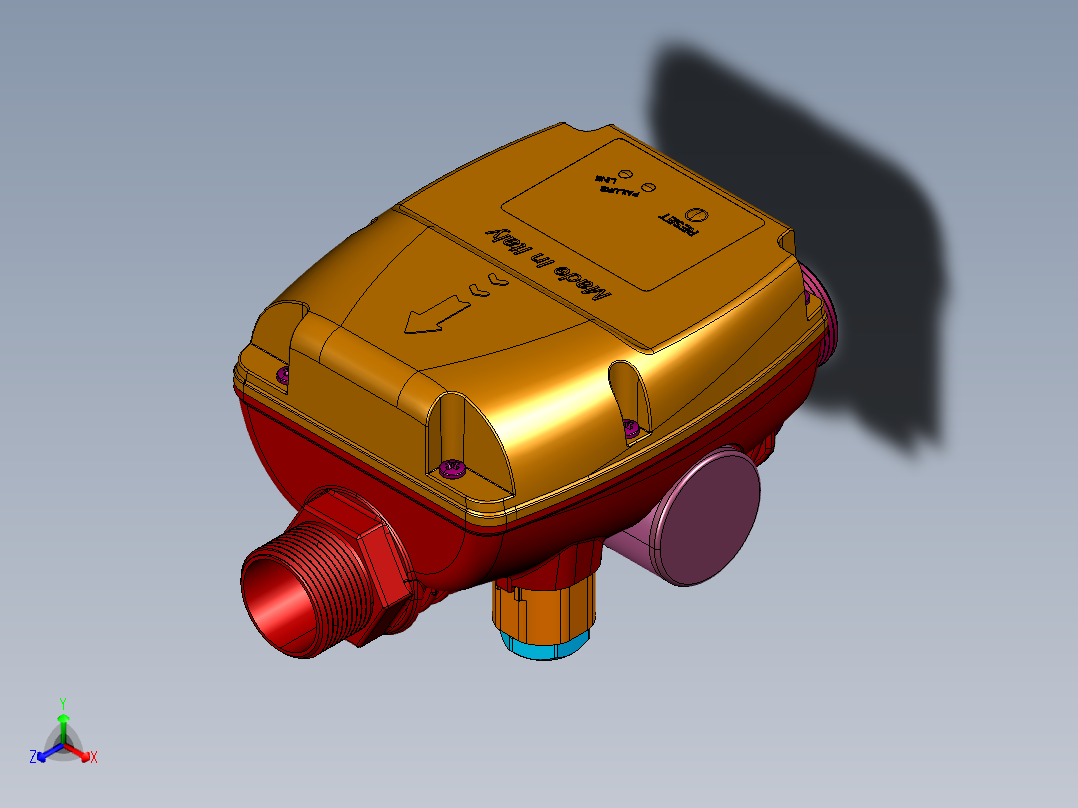 太阳能热水器全自动自来水压增压器正等轴测图
