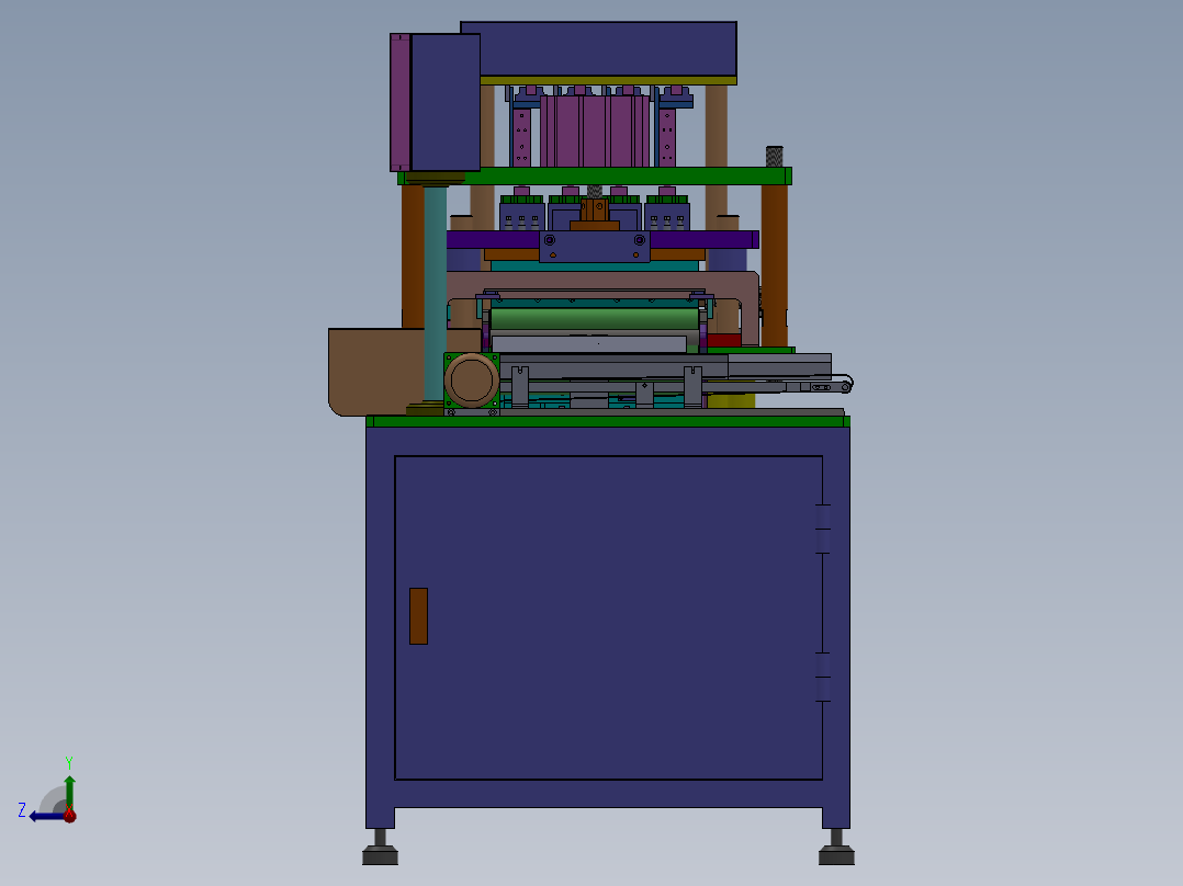 镍氢及锂电圆柱形电池极片裁切机右视图