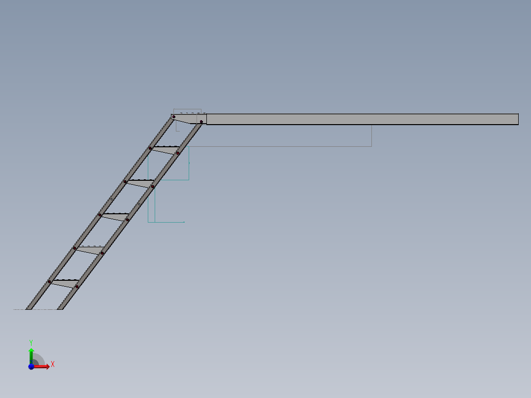 活动抽拉梯合件（重载）==322107=40前视图