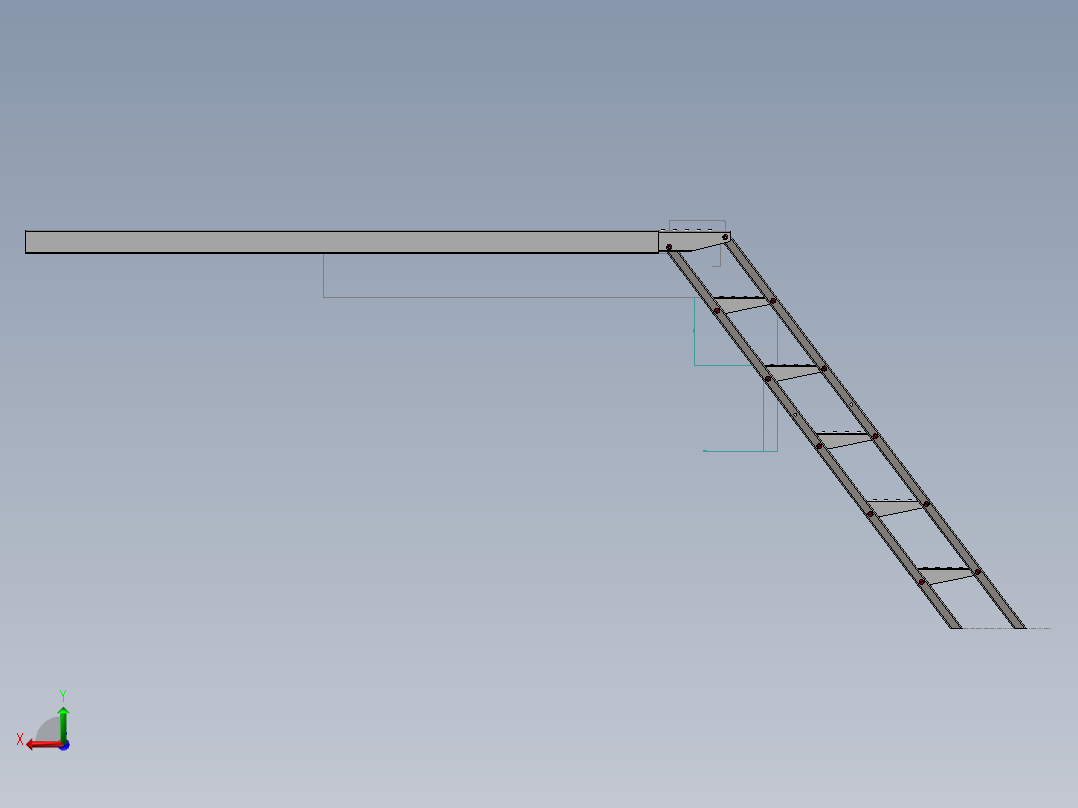 活动抽拉梯合件（重载）==322107=40后视图