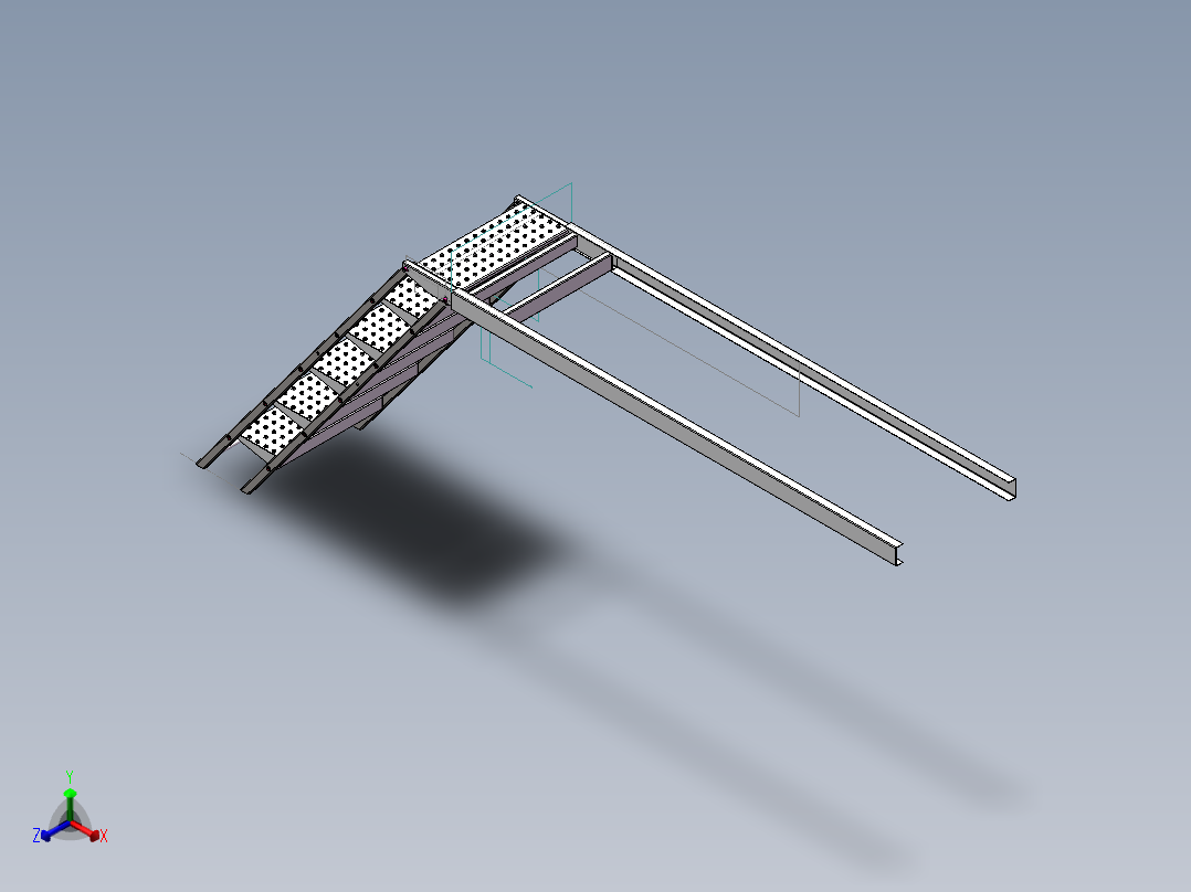 活动抽拉梯合件（重载）==322107=40正等轴测图