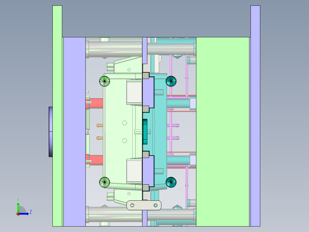 汽车前雾灯壳体全套模具图左视图
