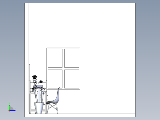 电脑桌-14 STP左视缩略图