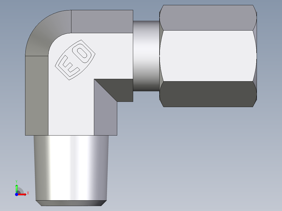 卡套式工业通用硬管接头EO_Male_stud_elbow_WE04LLM71前视图