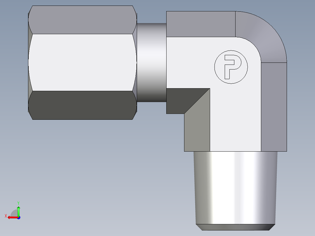 卡套式工业通用硬管接头EO_Male_stud_elbow_WE04LLM71后视图