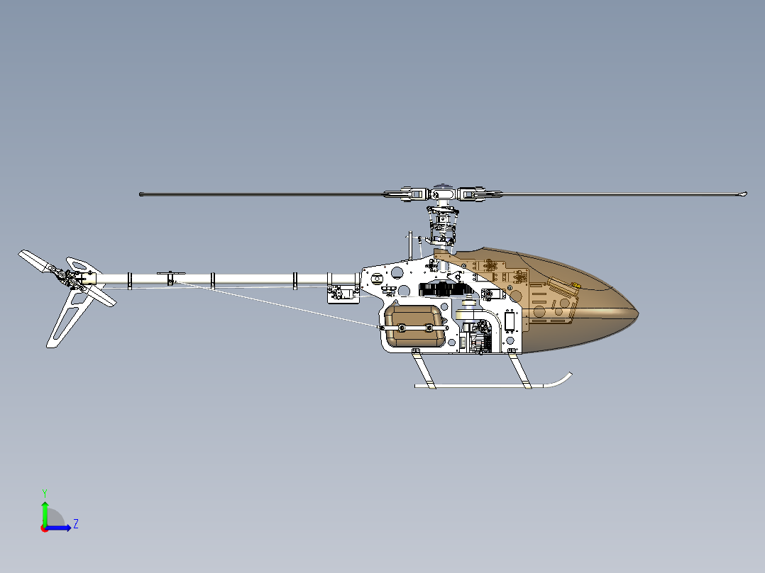 Konstantin设计的RC遥控直升机左视图