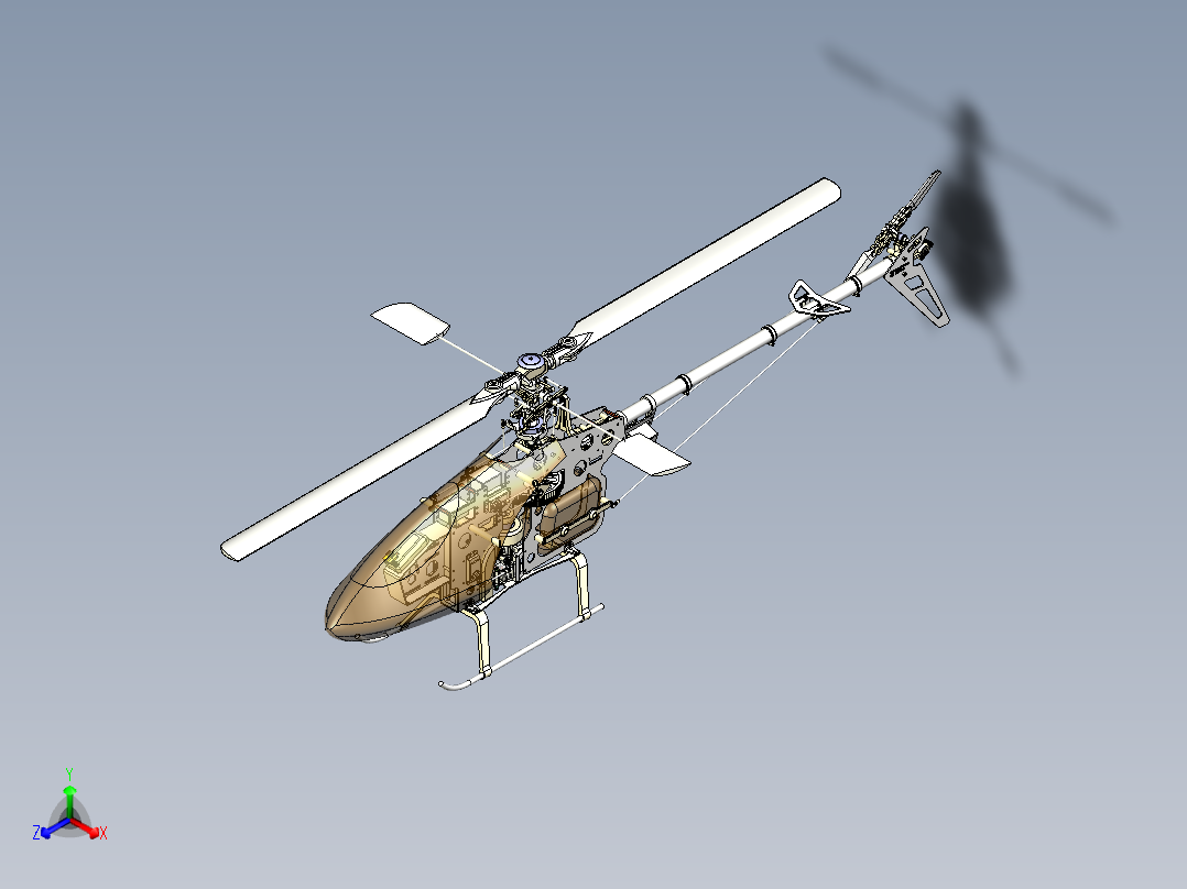 Konstantin设计的RC遥控直升机正等轴测图