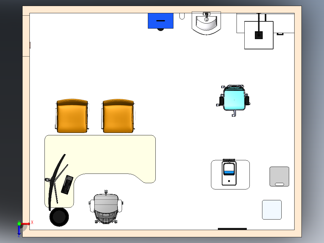 验光师办公室俯视图