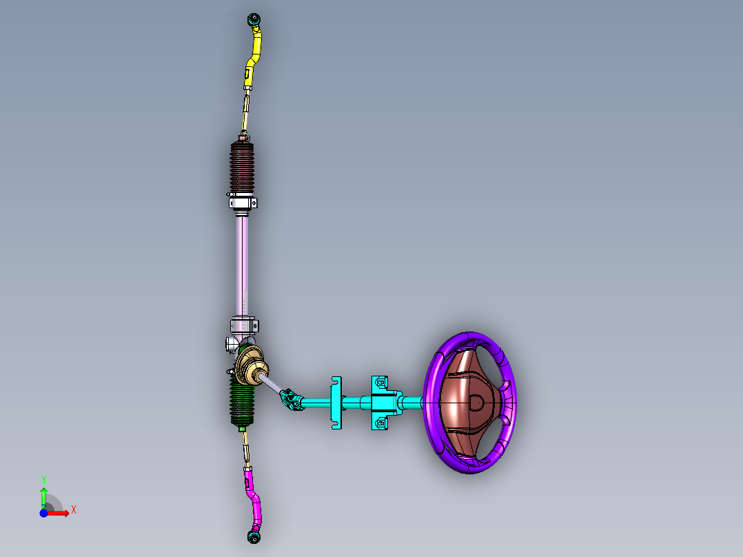 齿轮齿条式转向器系统catia三维=609413==70前视图
