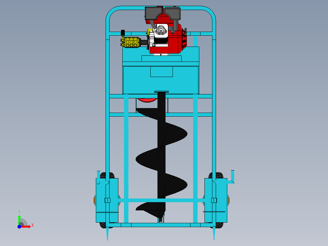 挖坑种树机40前视图