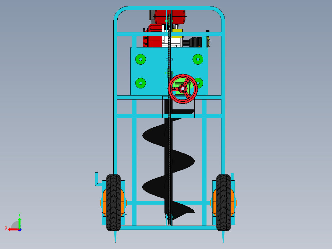 挖坑种树机40后视图
