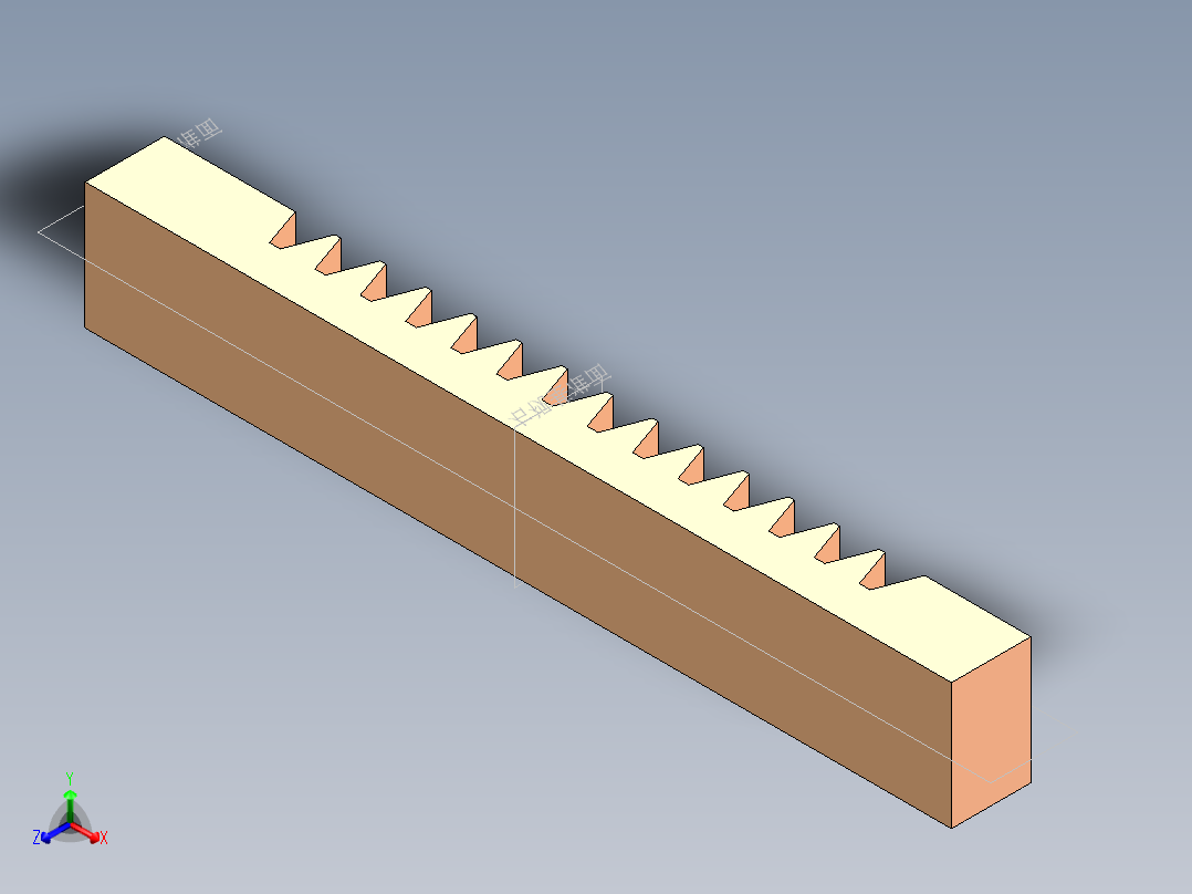 S15 固定齿条正等轴测图