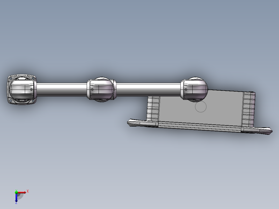向下旋转底座+转角+转角+中间连接器+90度箱体连接器+控制箱俯视图