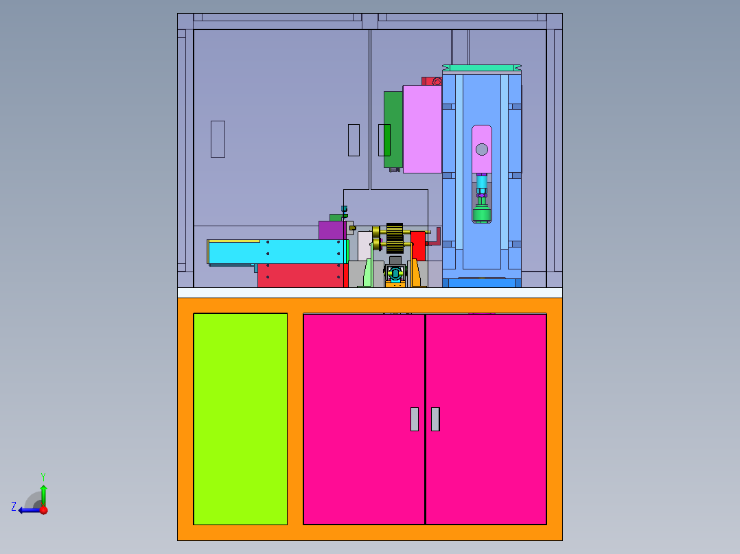 全自动精车机（sw18可编辑+工程图）右视图