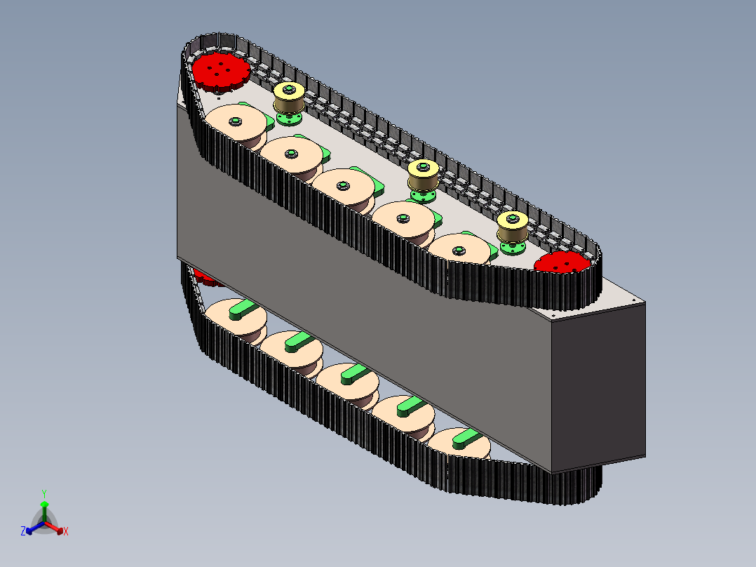 履带车底盘设计正等轴测图