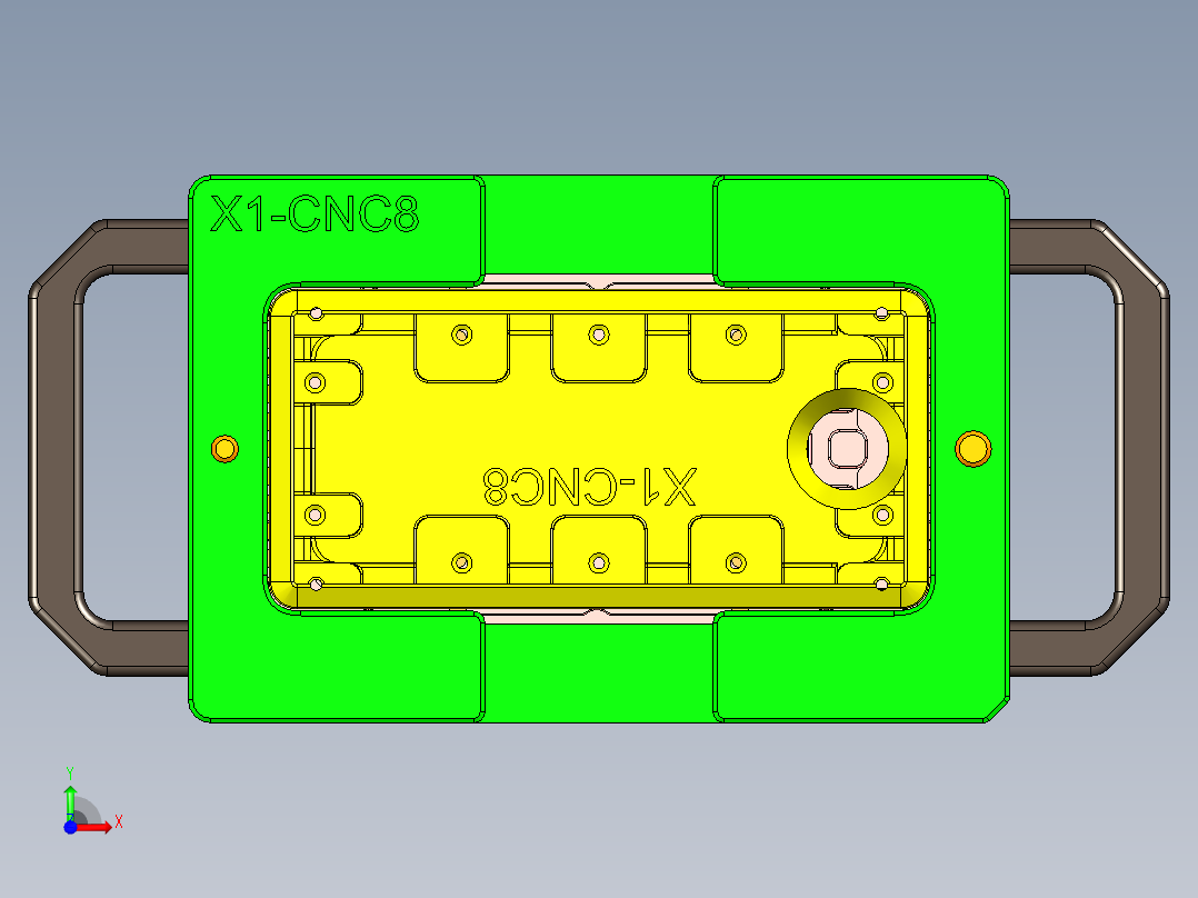X1-CNC8笔记本CNC工装夹具三维模型-0109前视图