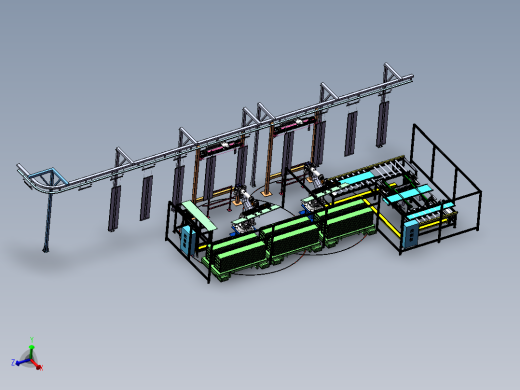 2023.02月-电梯厅门板喷粉机器人自动上下件工作站sw19可编辑