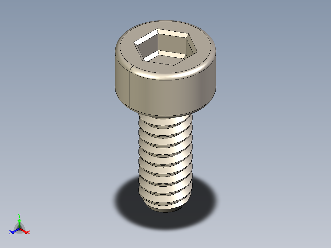 Screw_DIN_912_M1.6x4F_A2.STEP公制内六角螺钉主视图